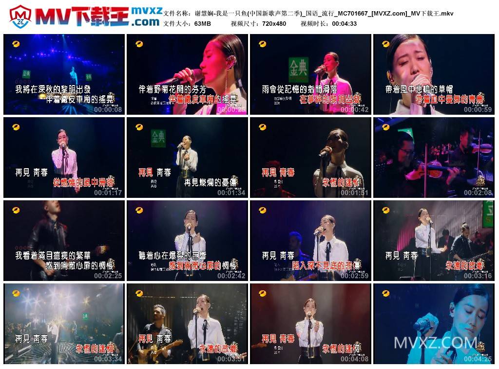 谢慧娴-我是一只鱼(中国新歌声第二季)_国语_流行_MC701667